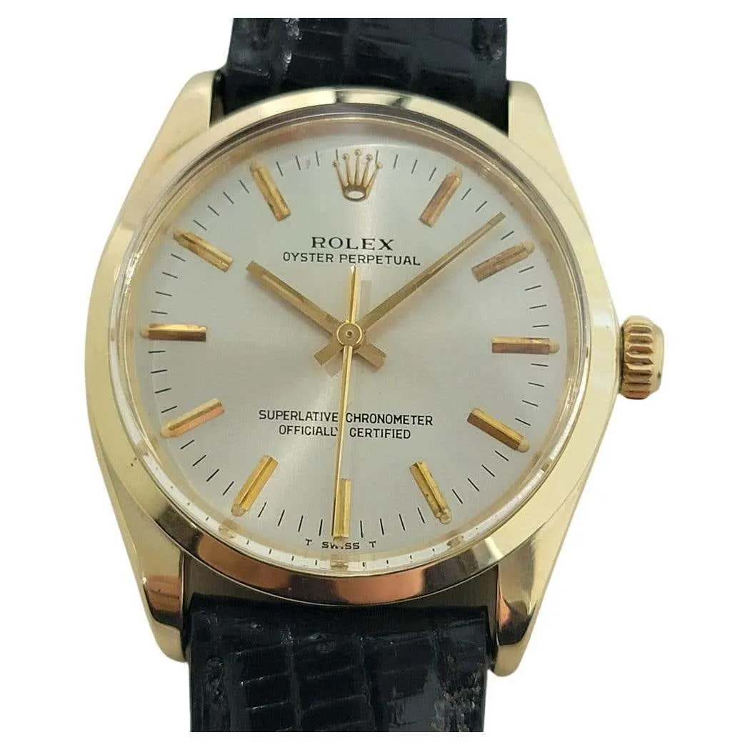 Mens Rolex Oyster Perpetual Ref 1005 34mm 14k Solid Gold Automatic 1970s RA444