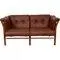 2 Seater Indra Sofa in Brown Leather by Arne Norell, 1970s