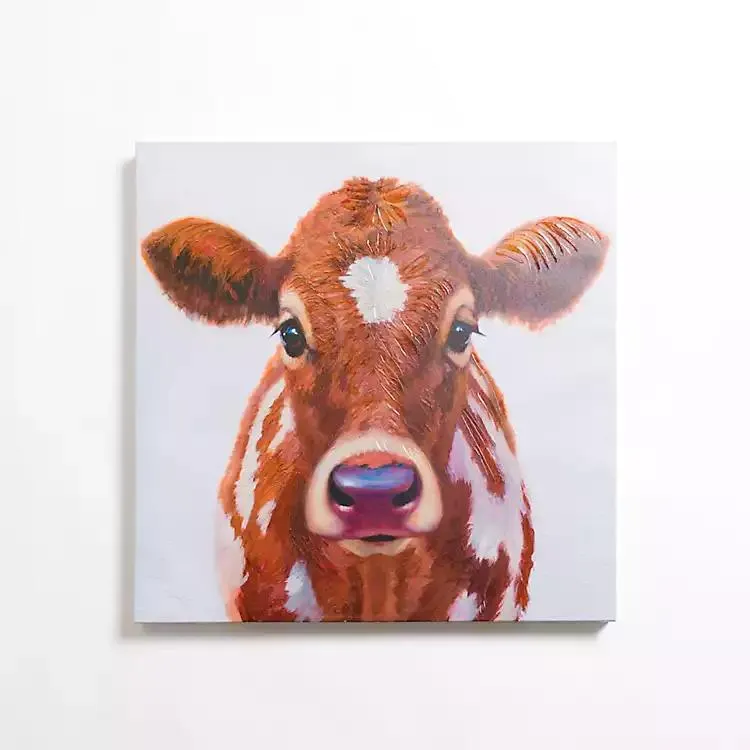 Brown Swiss Cow Canvas Art Print
