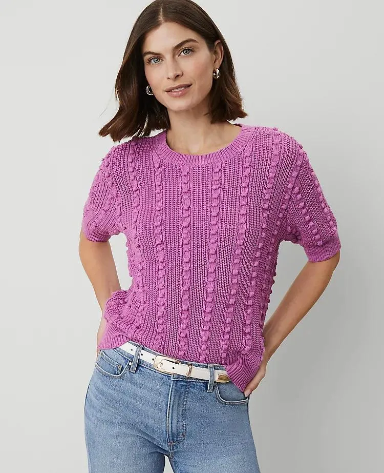 Popcorn Stitch Sweater Tee