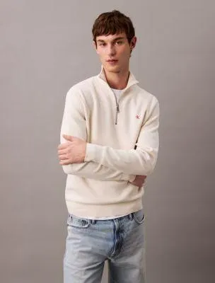 Smooth Cotton Quarter Zip Sweater