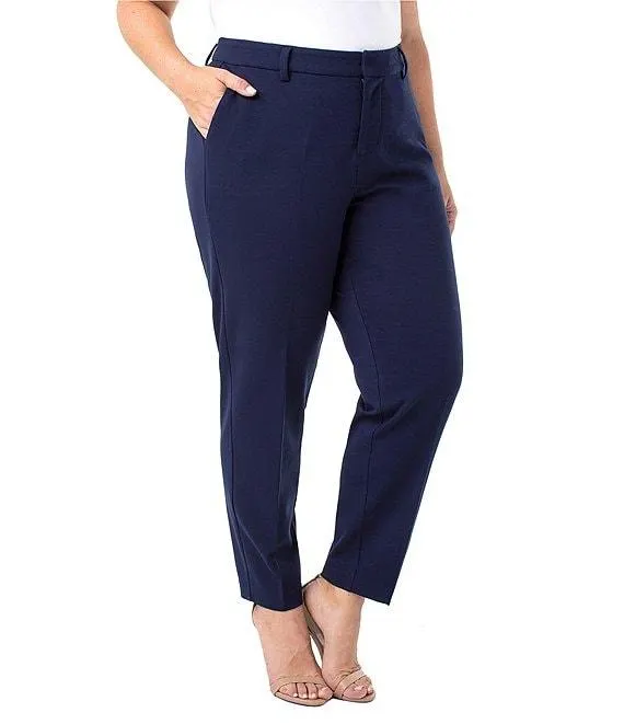 Plus Size Kelsey Mid Rise Slim Leg Stretch Ponte Trouser Pants