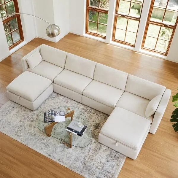 Mia Oversized Modular Sectional Fabric Sofa Set