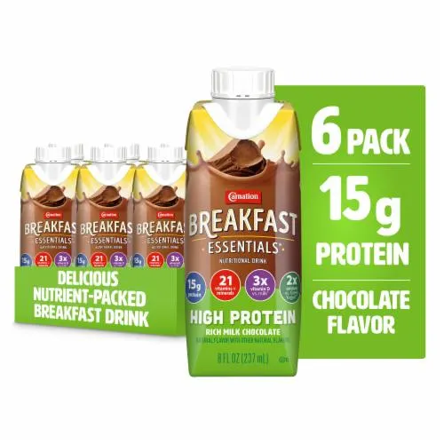 Carnation Breakfast Essentials High Protein Ready to Drink Chocolate Protein Shake Multipack