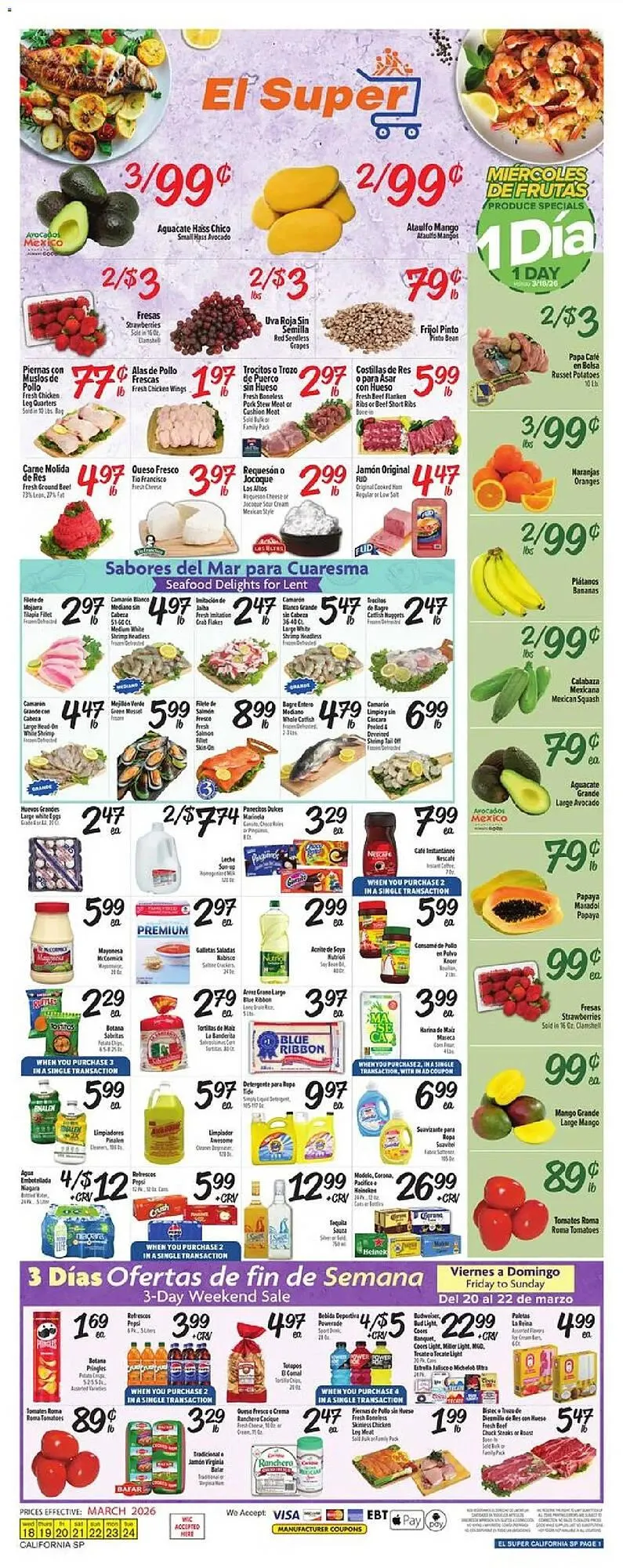 Weekly ad El Super weekly ad from March 18 to March 24 2026 - Page 1