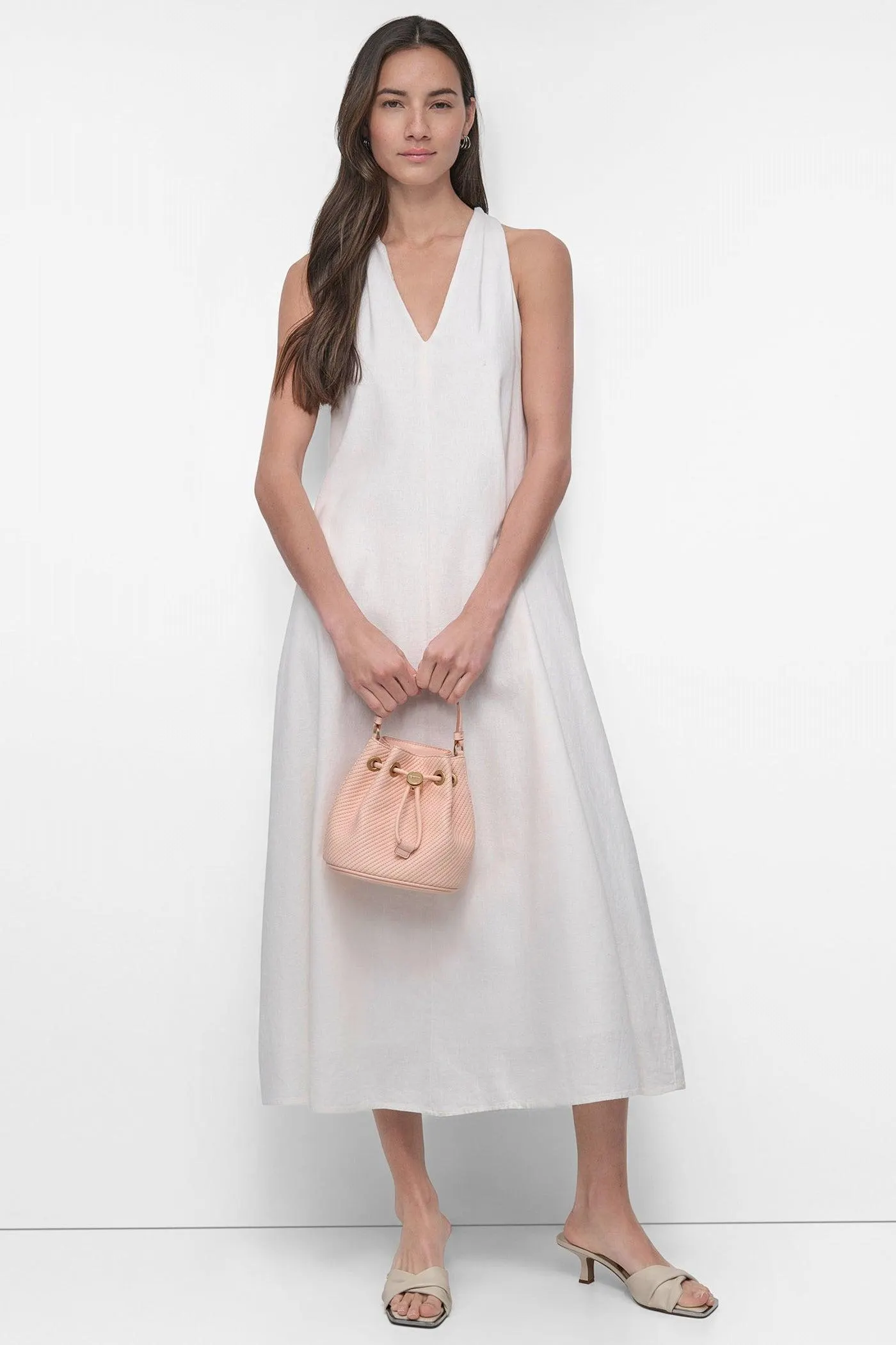 TWIST RACERBACK MIDI SWING DRESS