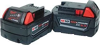 Milwaukee 48-11-1852 M18 REDLITHIUM XC 5 Ah Lithium-Ion Extended Capacity Battery (2-Pack)