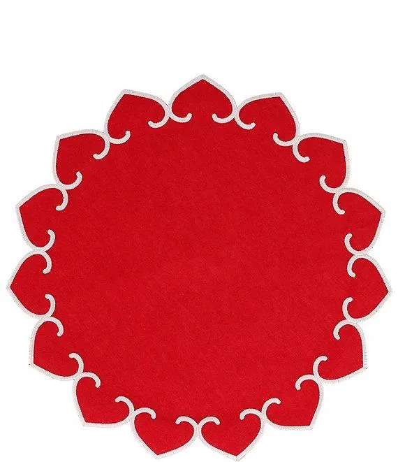 Tessuti Round Placemats with Stitching, Set of 4