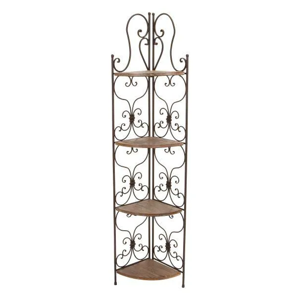 Brown Iron Farmhouse Baker's Rack, 66x18x12