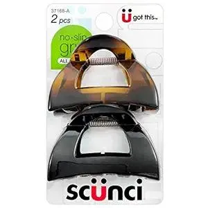 Scunci No-Slip Grip 5.5 cm Jaw Clips, women unisexAll Day Hold, 2-Count Per Pack (1-Pack Total)