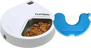 Cat Mate C300 Automatic 3 Meal Pet Feeder with Digital Timer (366) - for Cats or Small Dogs, for Wet and Dry Pet Food, Meals up to 330 g Each, White
