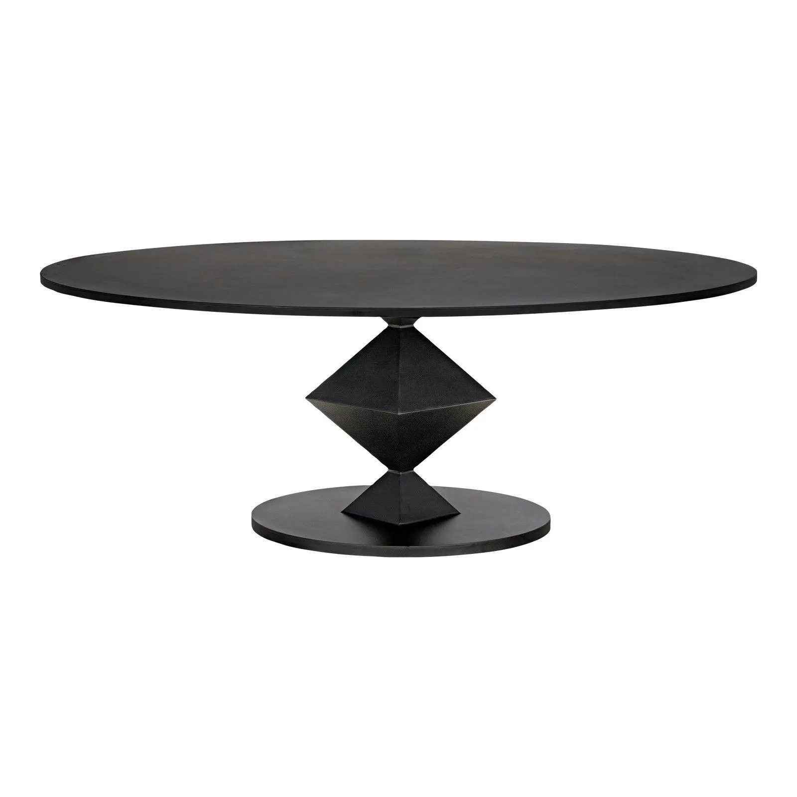NOIR Katana Oval Dining Table, Black Metal