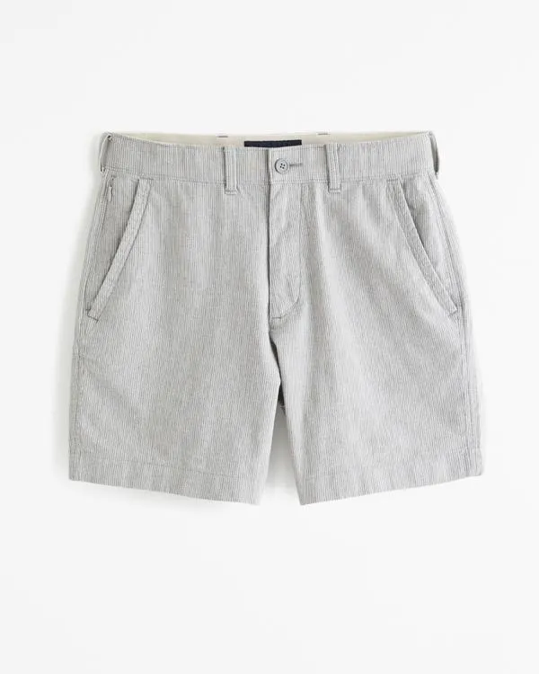 Linen-Blend Plainfront Short