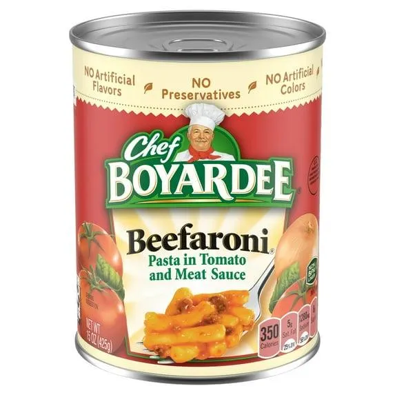 Chef Boyardee Beefaroni in Tomato and Meat Sauce, Ready-to-Eat Meal, 15 oz. Can