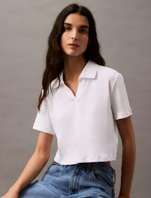 Cotton Contour Rib Polo Tee