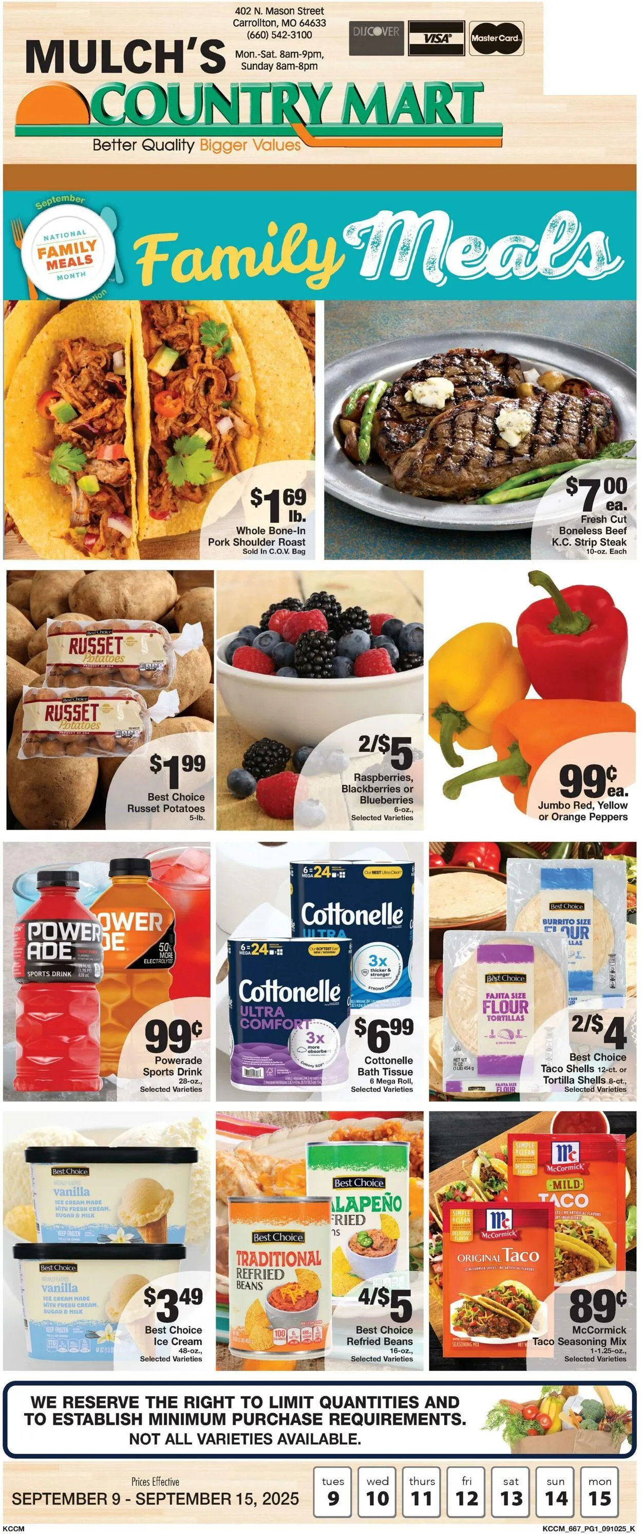 Weekly ad Country Mart from September 9 to September 15 2025 - Page 1