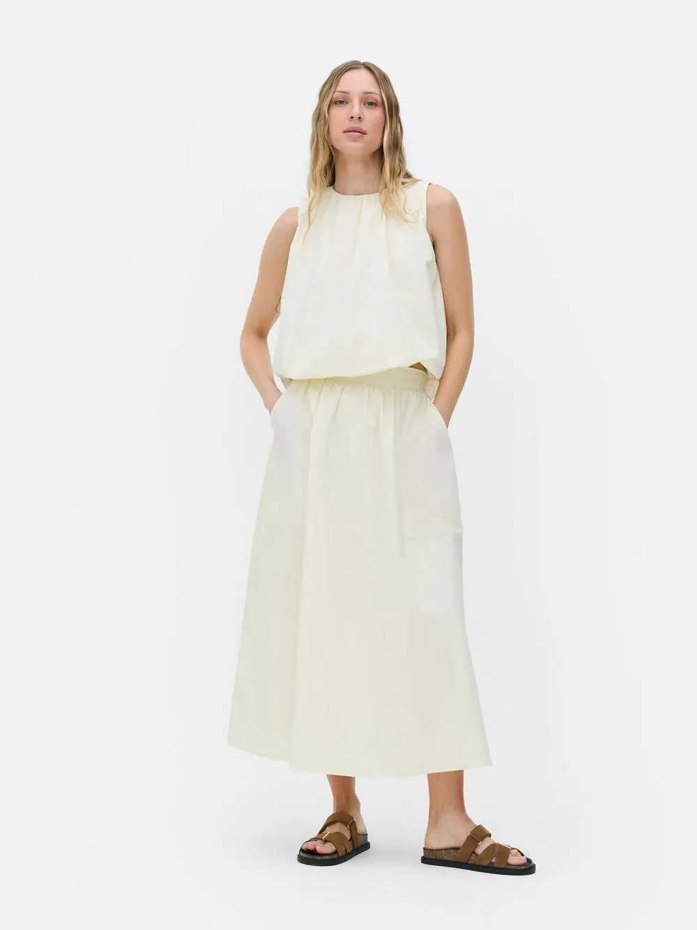 The Edit High Waisted Midi Skirt