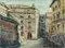 Pino Romanò, Square in Rome, Oil Painting, 1990s