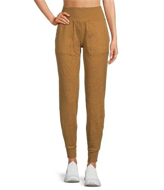 High Rise Slim Sueded Jersey Moisture Wicking Pull-On Joggers