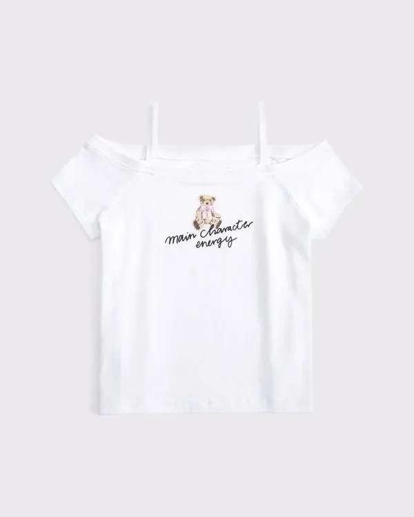 off-the-shoulder graphic tee