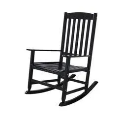 Backyard Creations® Black Wood Rocking Patio Chair
