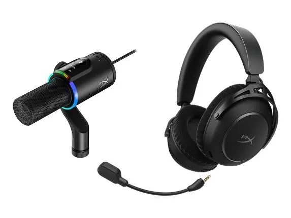 Hyperx Cloud Alpha 2 Wireless Gaming Headset + HyperX FlipCast – USB/XLR Dynamic Microphone Bundle