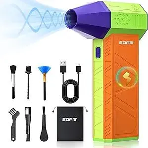 SDFM Electric Air Duster - 130000RPM Compressed Air Duster，3 Gear Adjustable Jet Dry Blower can Reusable Can for Computer Keyboard,Outdoors,Car,Home.… (Colorful)