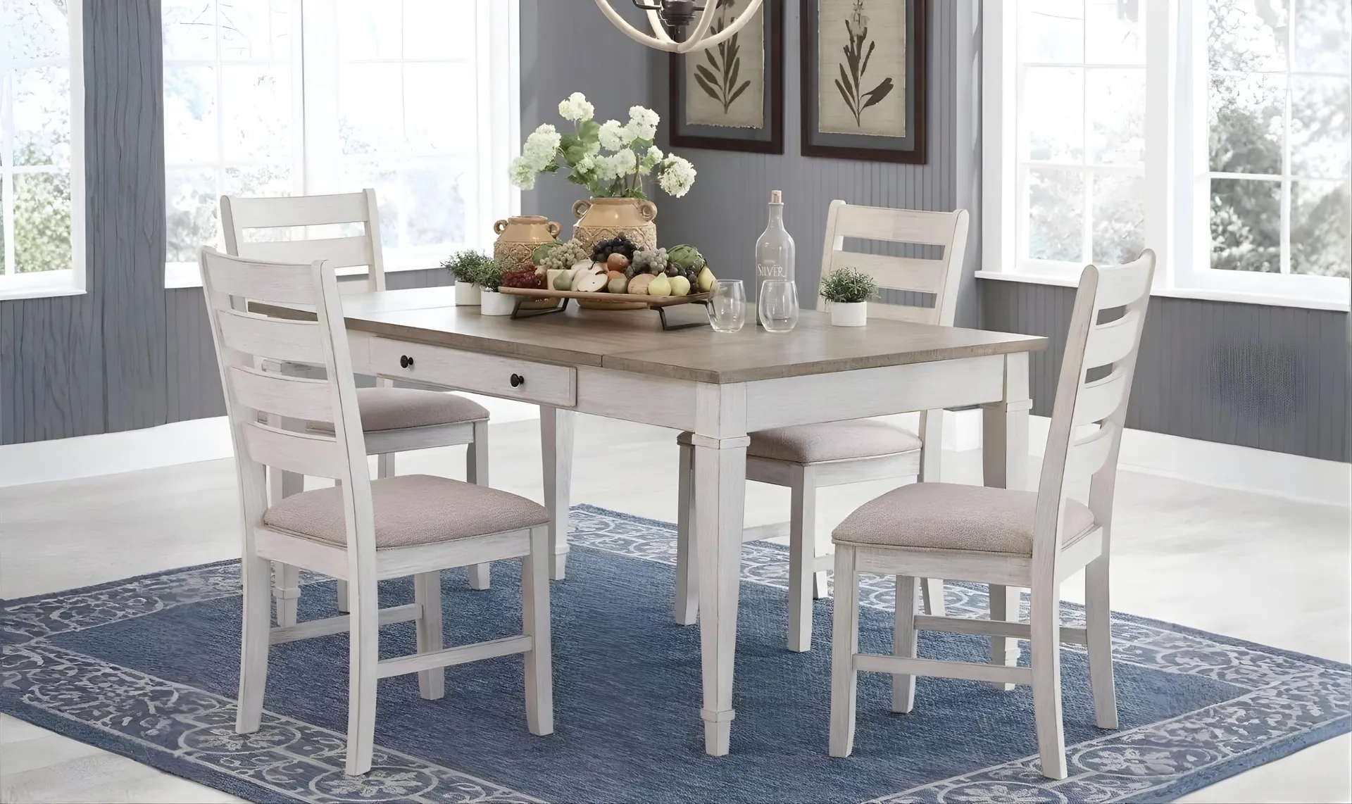 Modern Heritage Skempton 5-Piece Wooden Dining Room Set with 2-Drawers