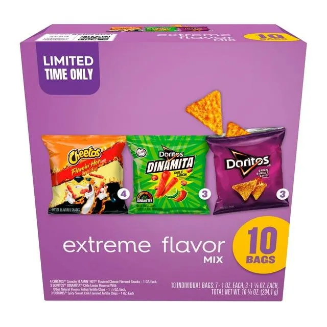 Frito-Lay Snacks Extreme Flavor Mix Variety Pack, 10 Count