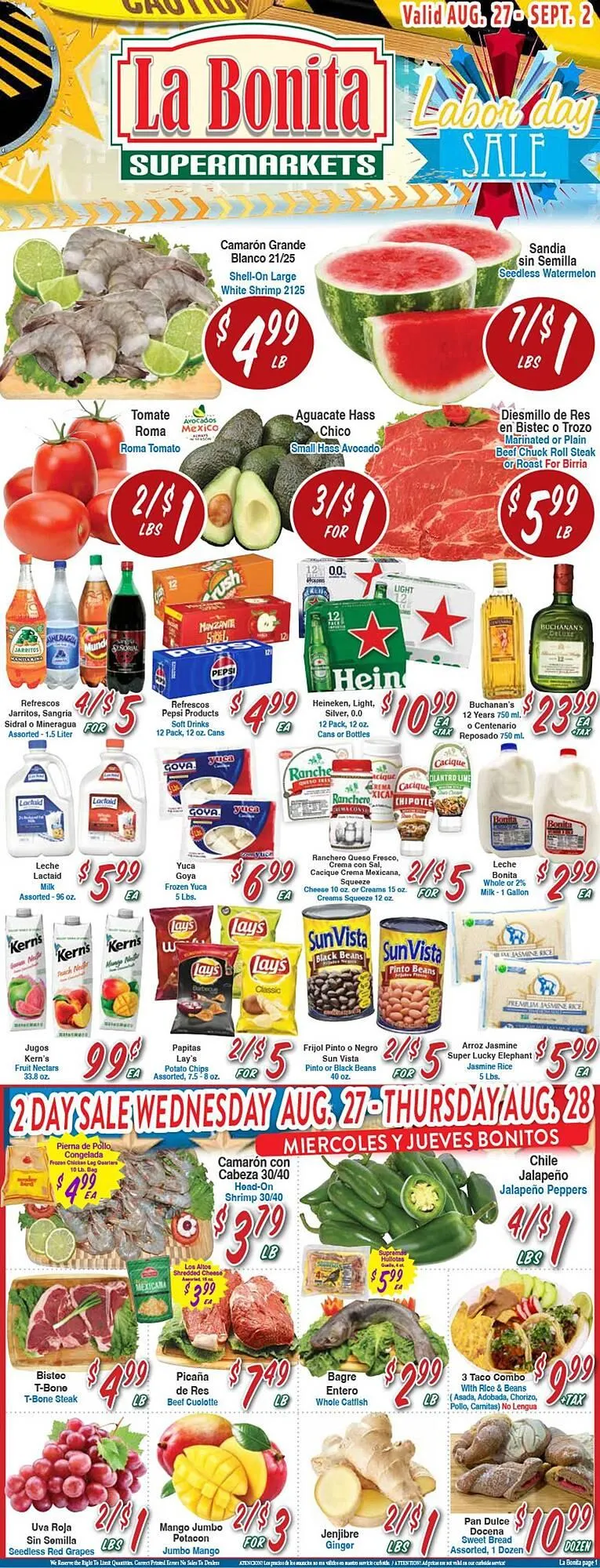 Weekly ad La Bonita Supermarkets Weekly Ad from August 27 to September 2 2025 - Page 1