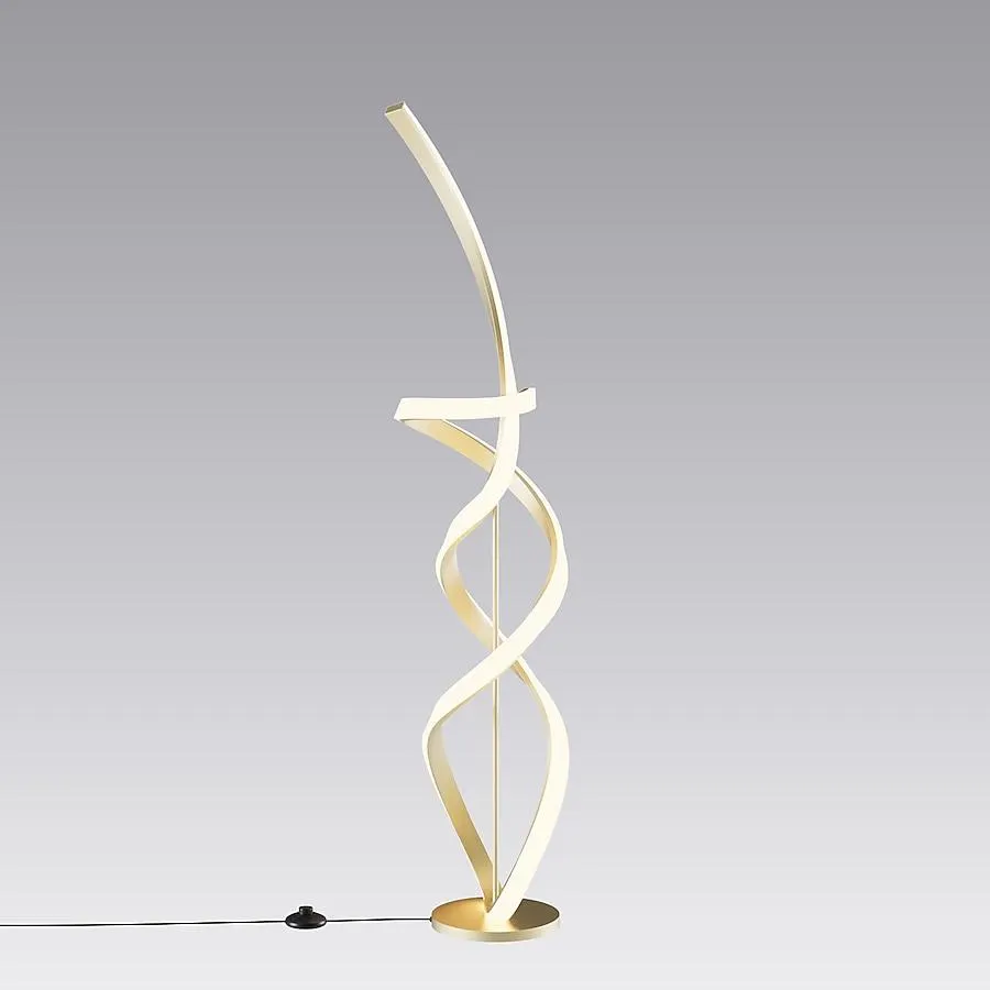 Infibrite Abstract 59-in Gold Standard Floor Lamp with No shade Shade