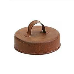 Rusted Metal Candle Jar Lid with Handle