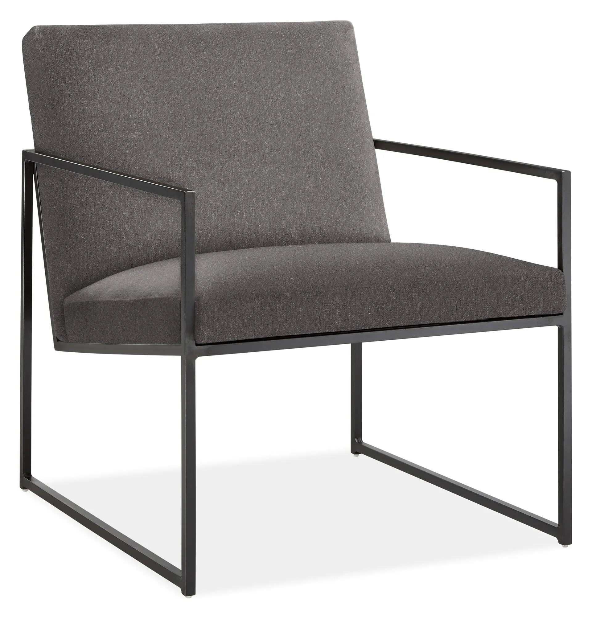 Novato Chair in Flint Gunmetal with Natural Steel Frame