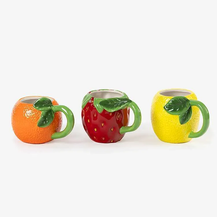 Fruit Shaped Mugs, Set of 3