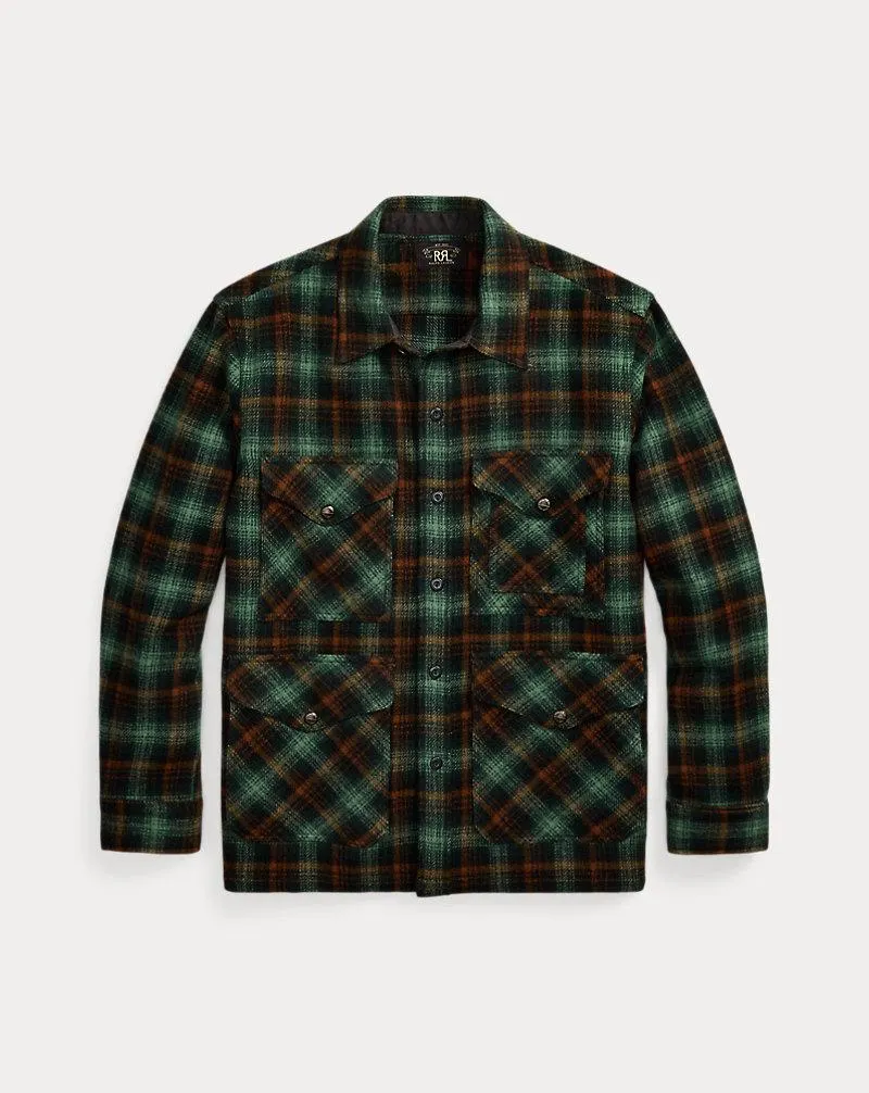 Plaid Wool Twill Overshirt