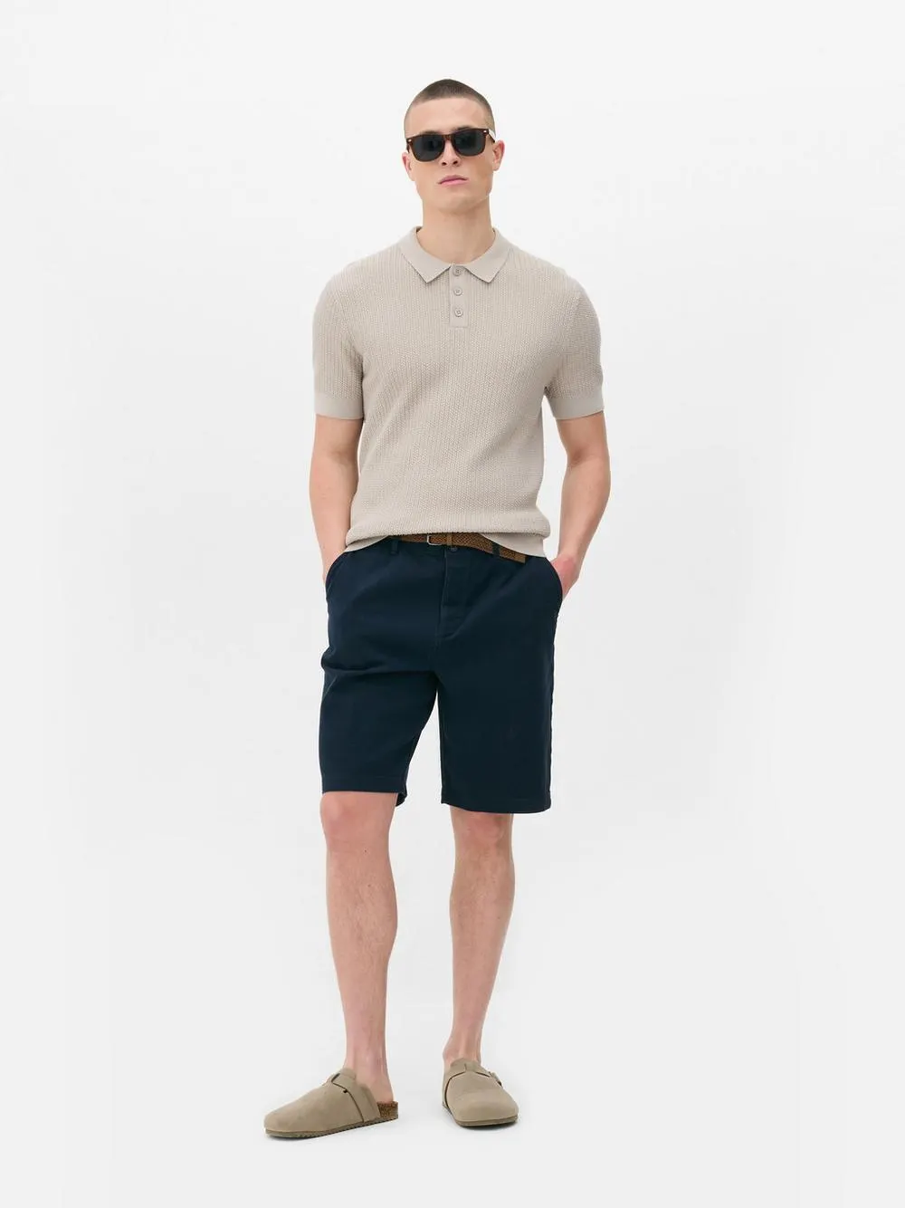 Polo de punto de ochos con manga corta