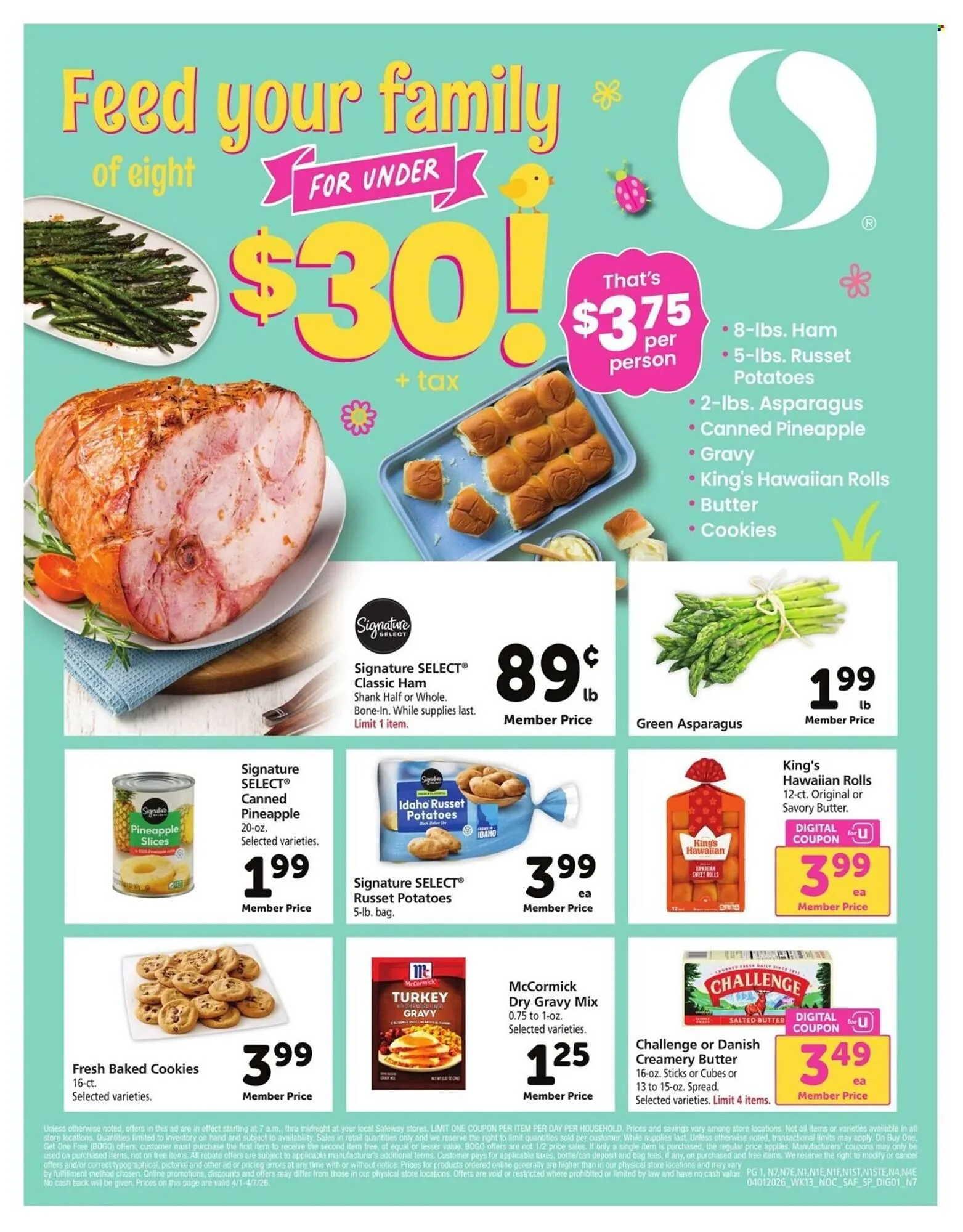 Weekly promotion Safeway weekly ad spanning from April 1 to April 7 2026 - Page 1 for Catalogue 365