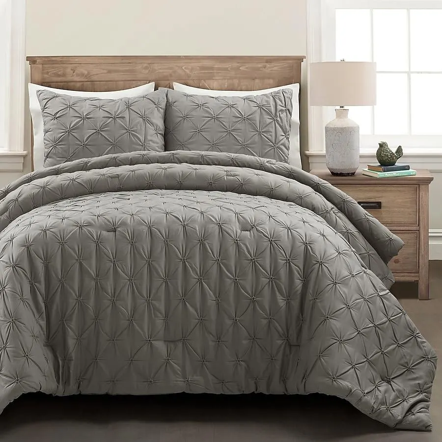 Lush Decor Gray Solid Full/Queen Comforter Cotton