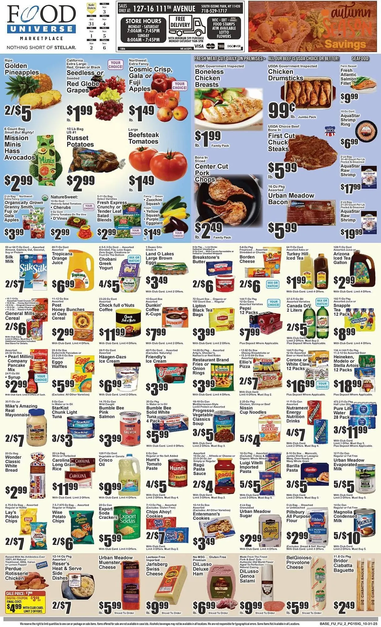 Weekly ad Food Universe circular from October 31 to November 6 2025 - Page 1