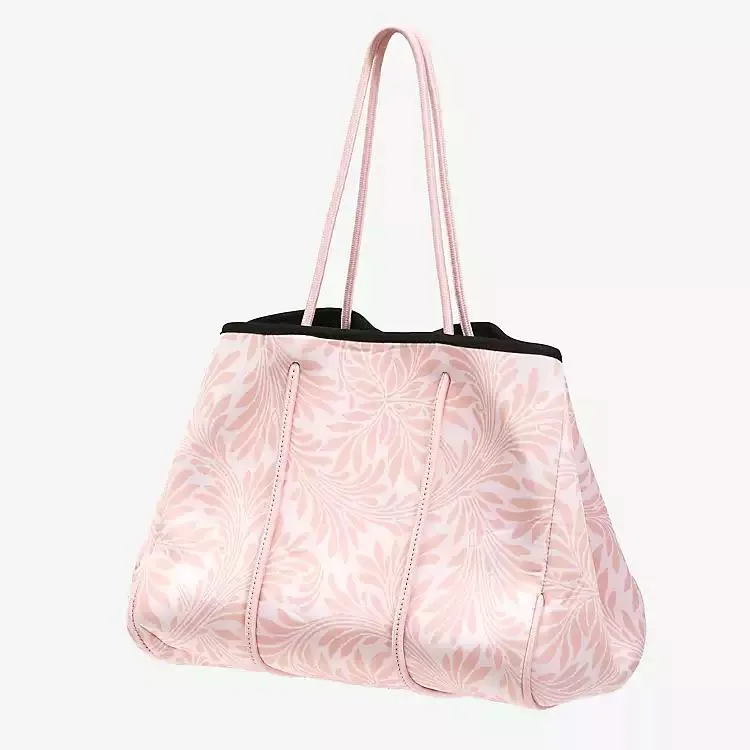 Pink Leaves Neoprene Tote & Pouch Set