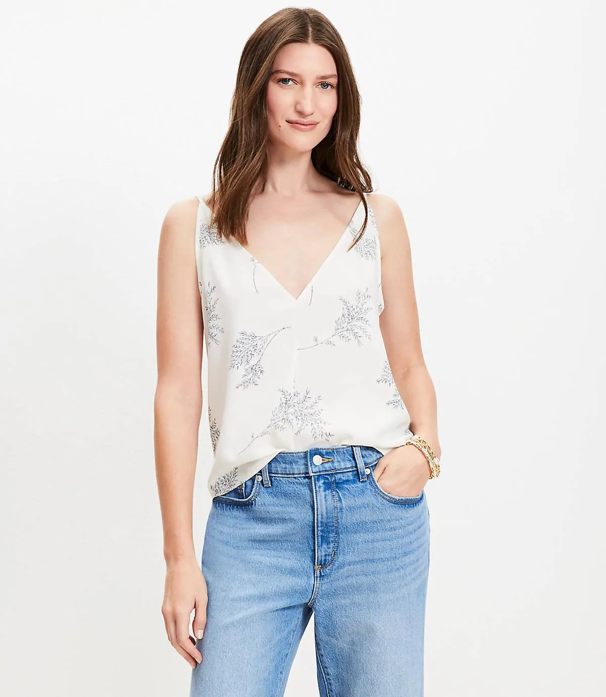 Leafed Double V Cami
