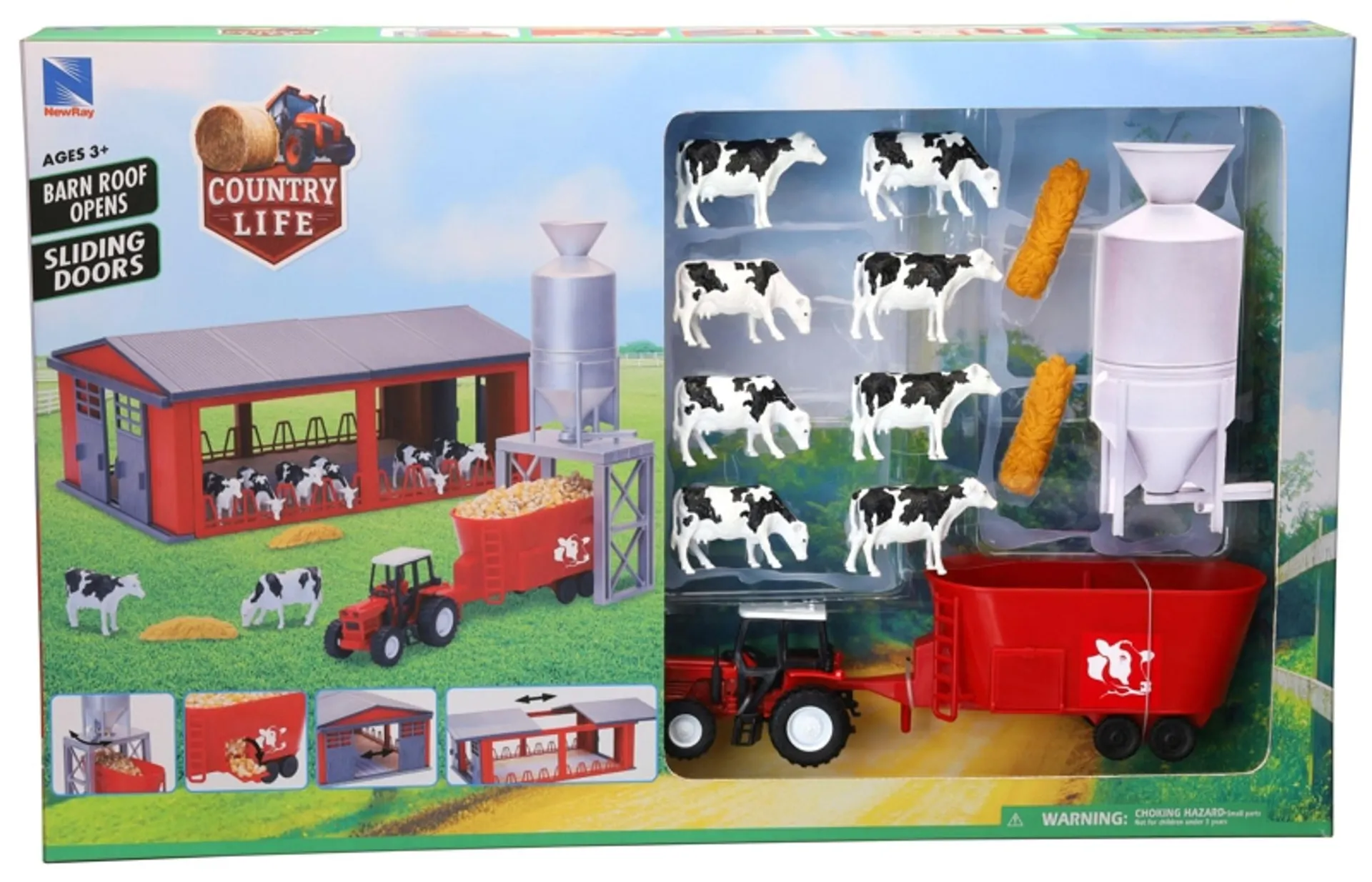 Country Life Cow and Barn Playset
