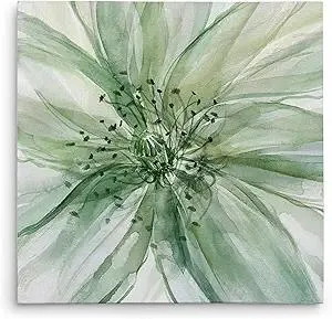 Wexford Home Macro Sage Flower II Gallery Wrapped Canvas Wall Art, 40x40,