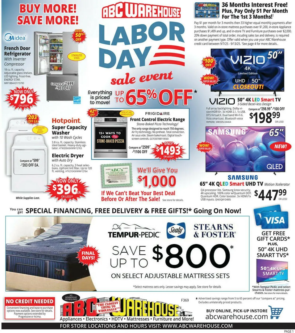 Weekly ad ABC Warehouse Current weekly ad from September 7 to September 13 2025 - Page 1