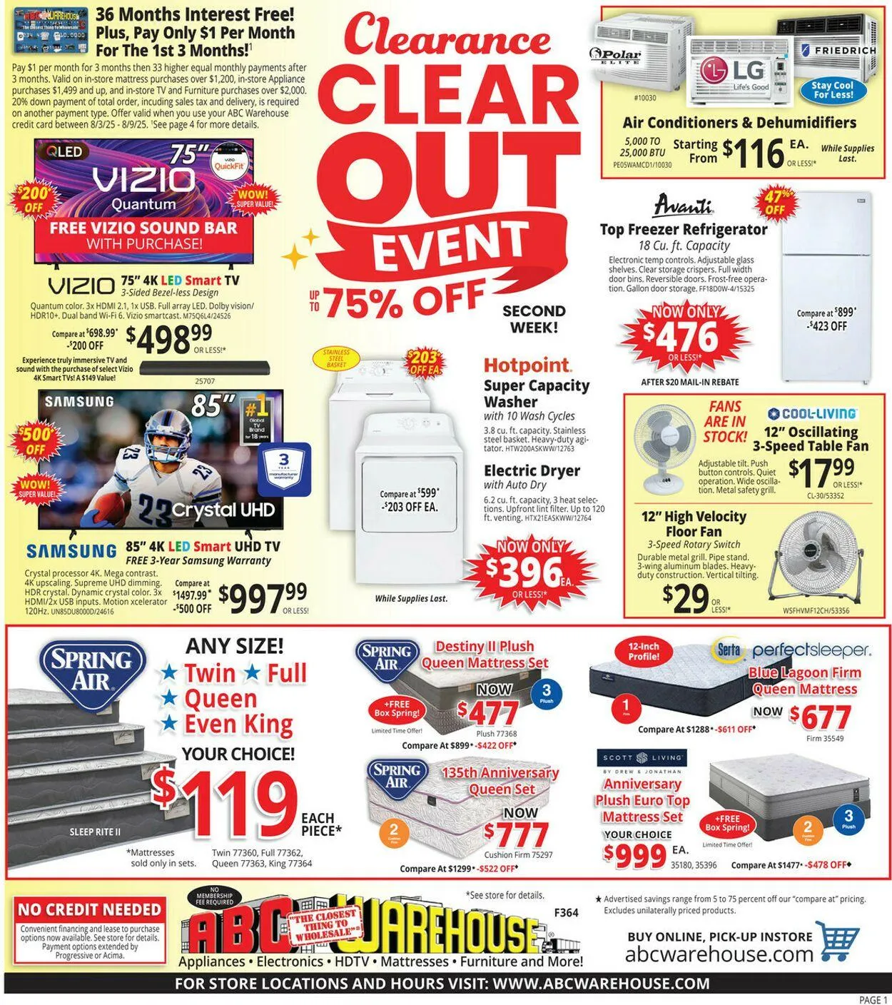 Weekly ad ABC Warehouse Current weekly ad from August 3 to August 9 2025 - Page 1