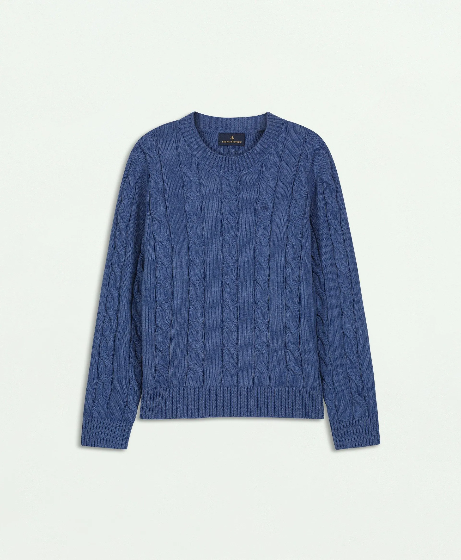 Boys Cotton Cable Crewneck Sweater