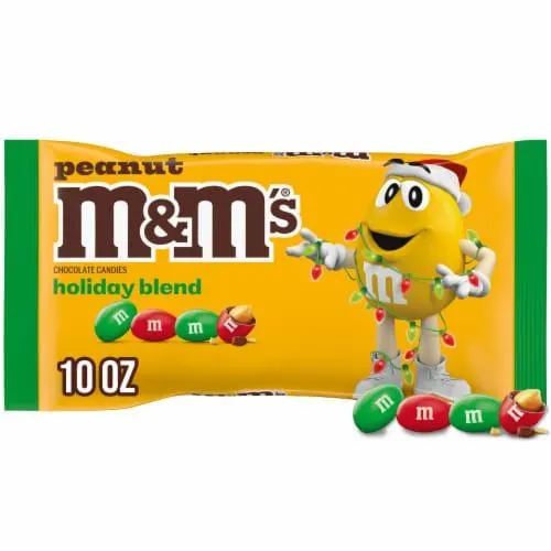 M&M'S Peanut Milk Chocolate Christmas Candy Bag