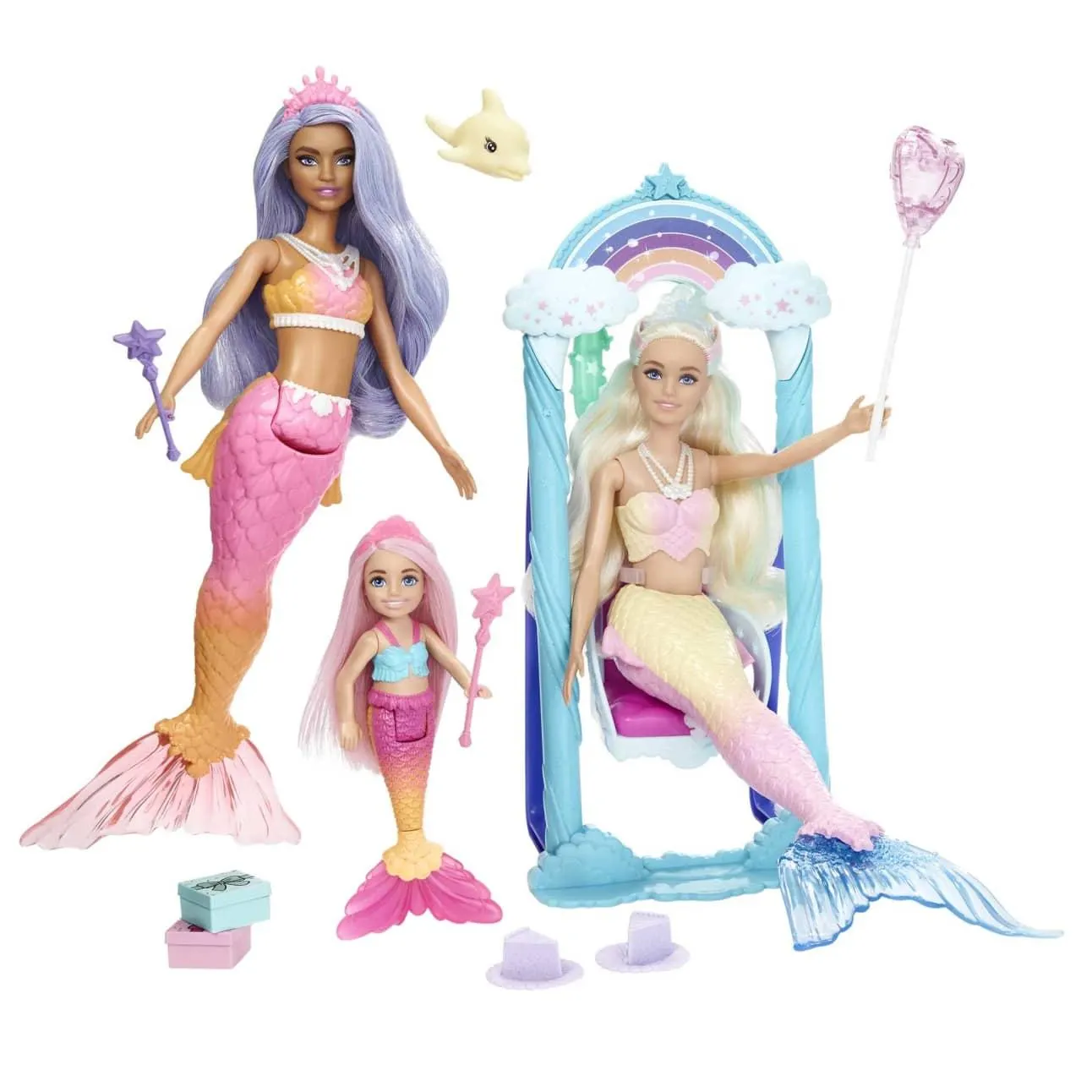 Mermaid Barbie Dolls And Mermaid Chelsea Doll With Sticker Sheet