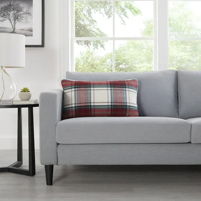 Member's Mark Plaid Faux Fur Decorative Pillow 14" x 24", Assorted Designs