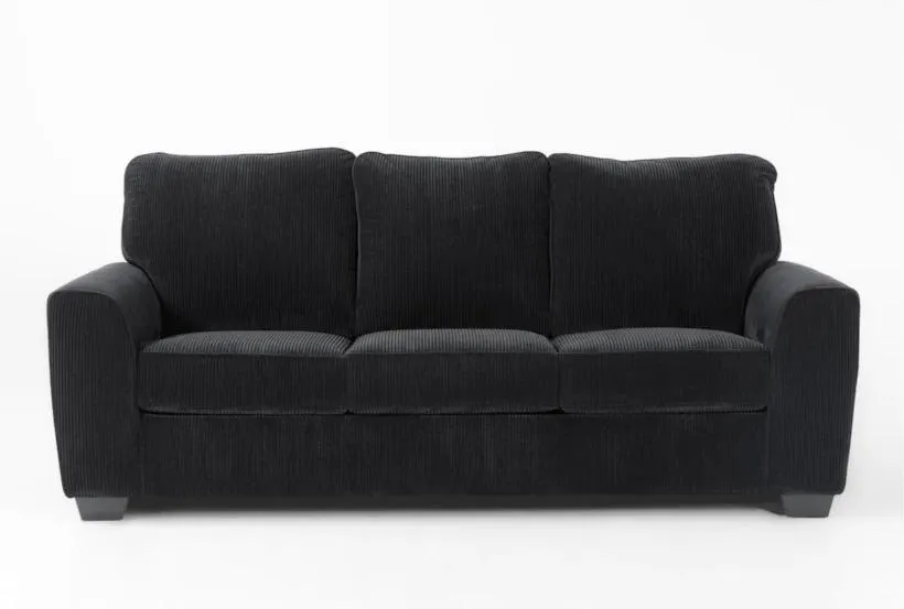 Sofie Black Corduroy 90" Sofa